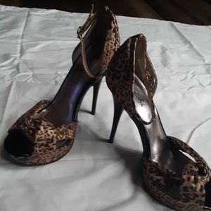 Leopard print high heels